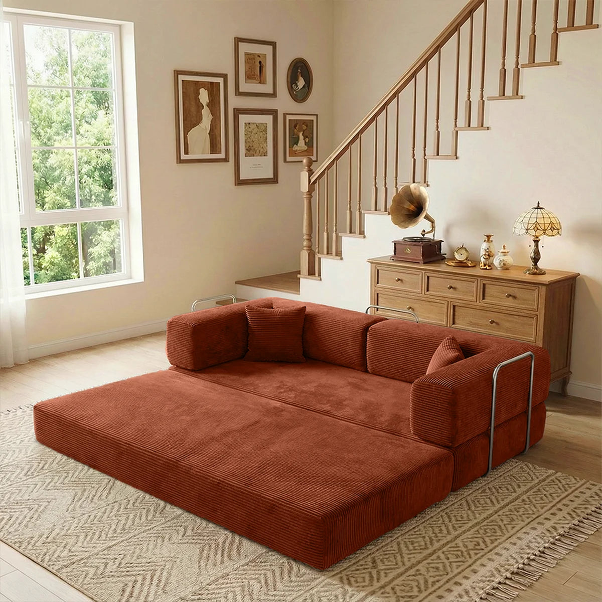YQzyphyna Convertible Futon Sofa Bed With Folding Sleeper Couch