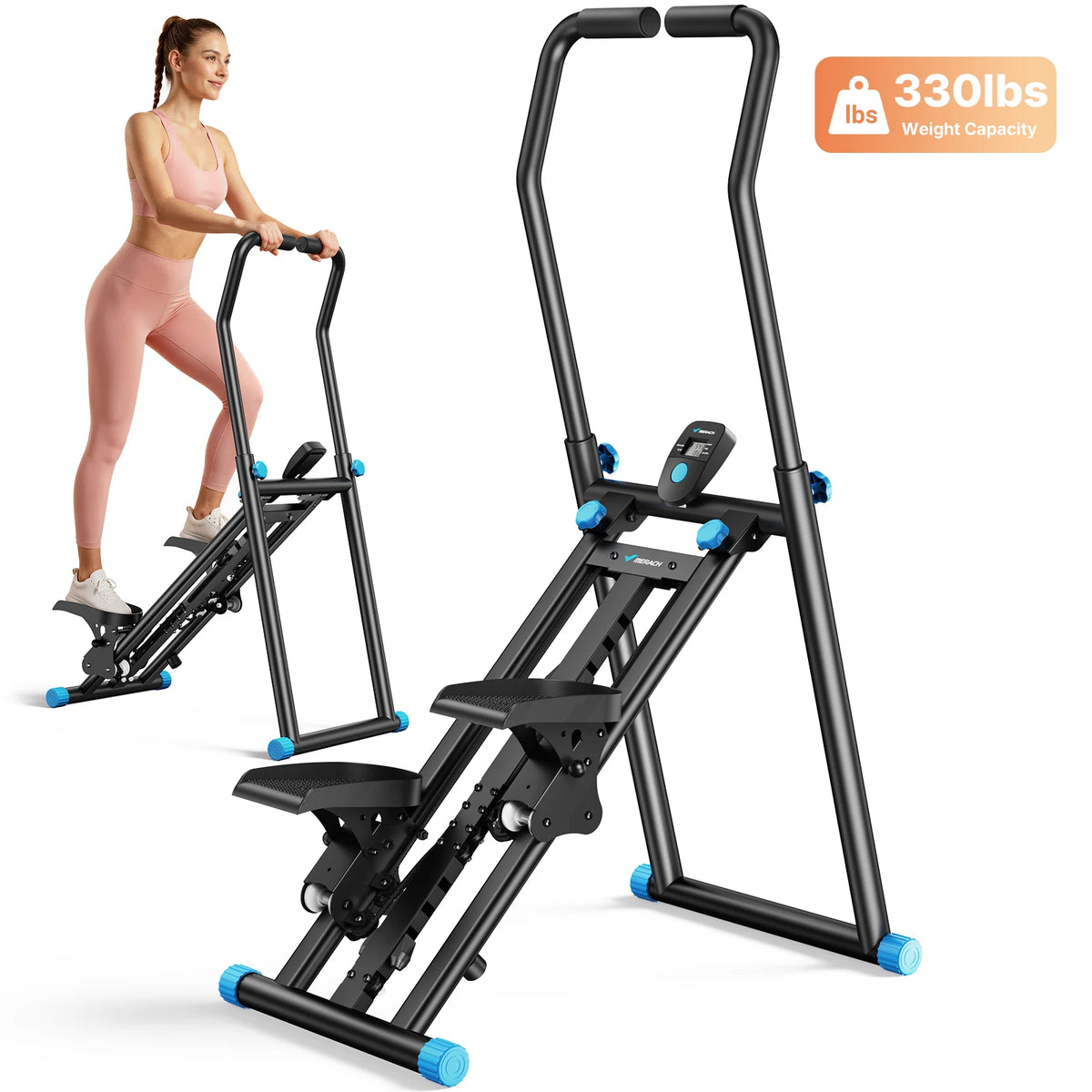 Merach Foldable Stair Stepper Silent Adjustable Cardio Climbing Machine