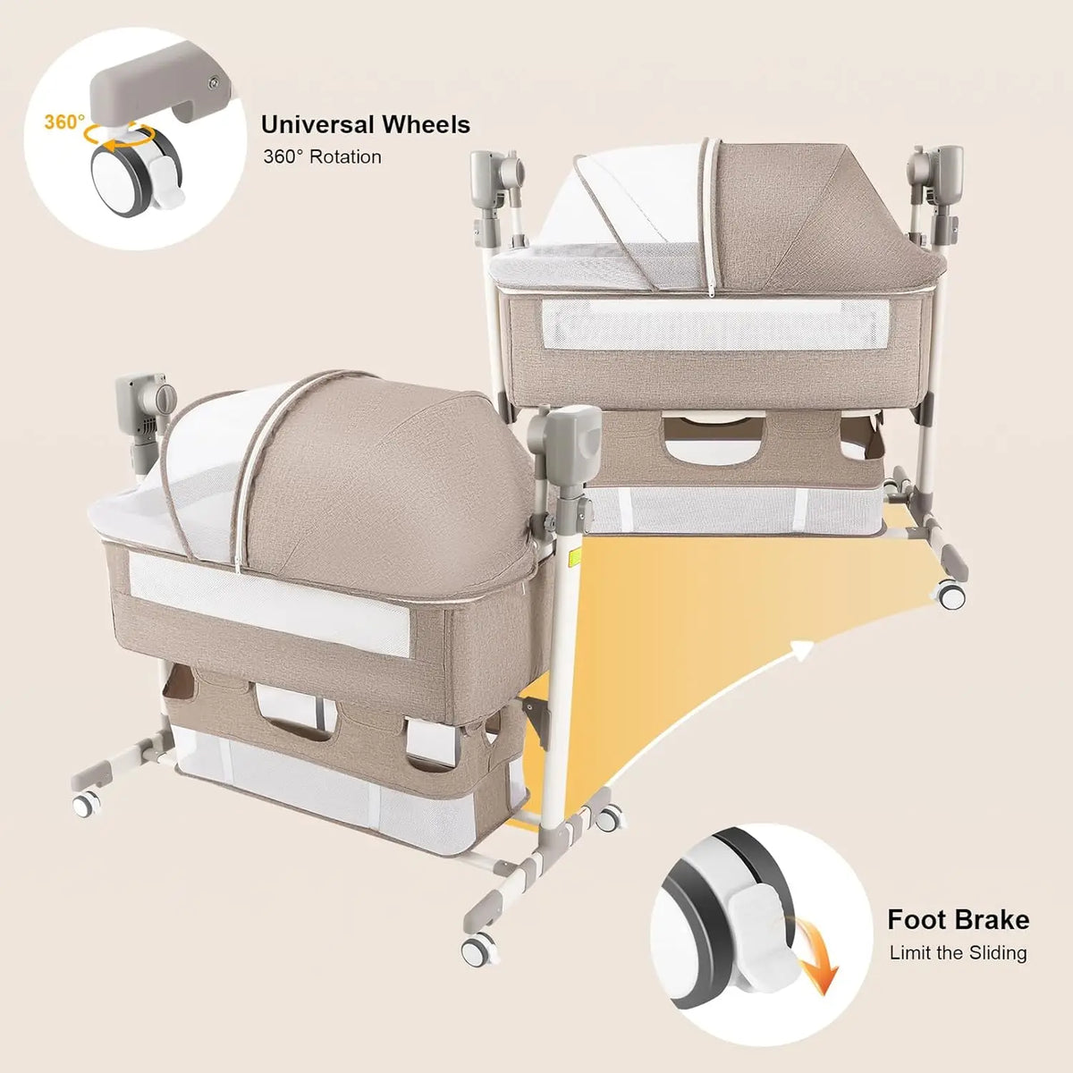 Smart Electric Baby Bassinet With Automatic Rocking and Music Play
