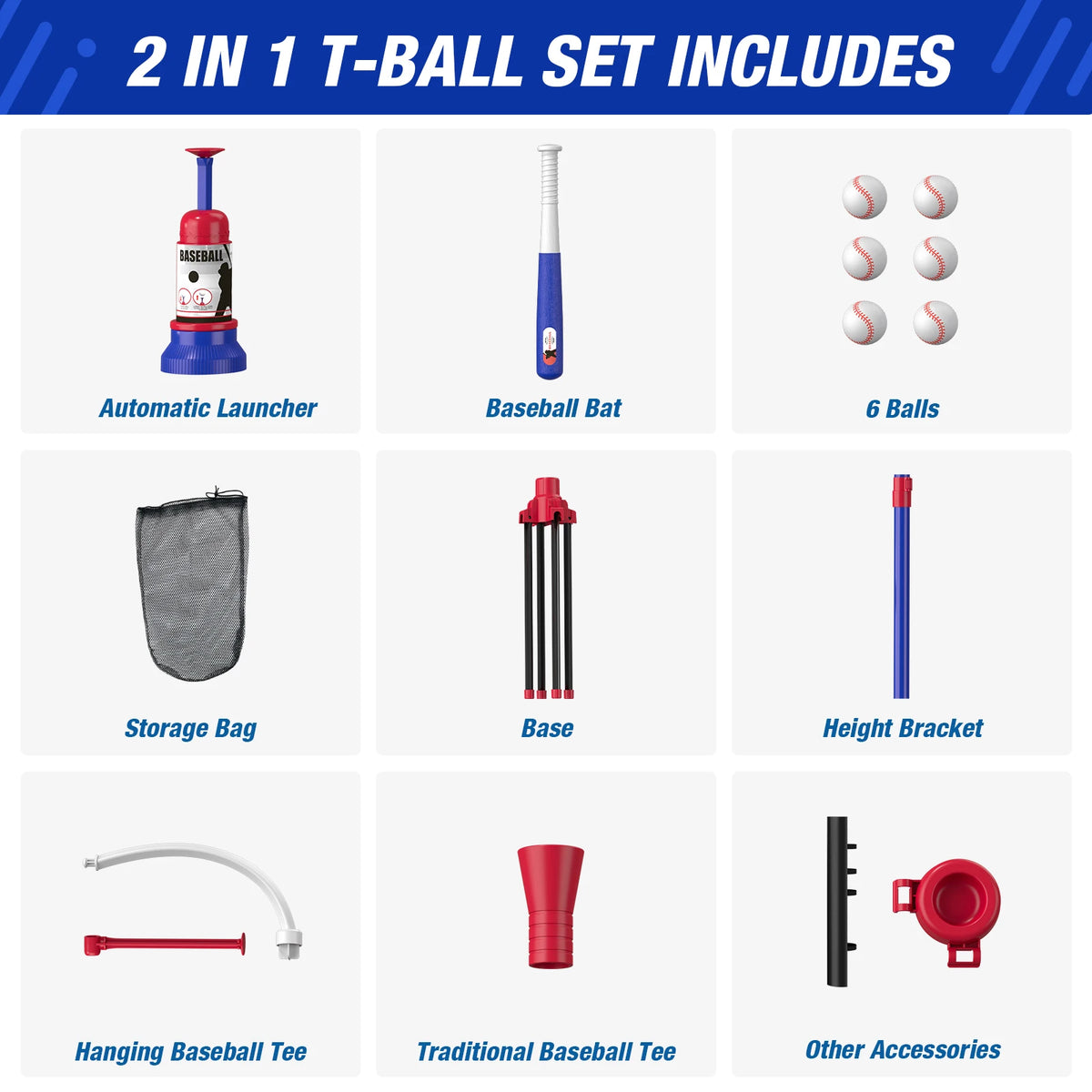 QDRAGON Kids Baseball Training Set With Automatic Pitching Machine