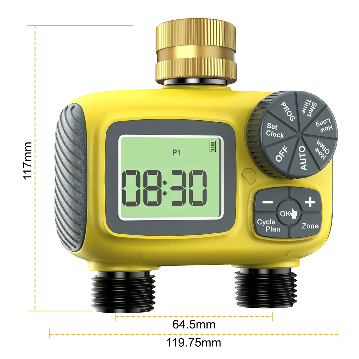 Insoma Dual Outlet Water Timer Brass Inlet Irrigation System