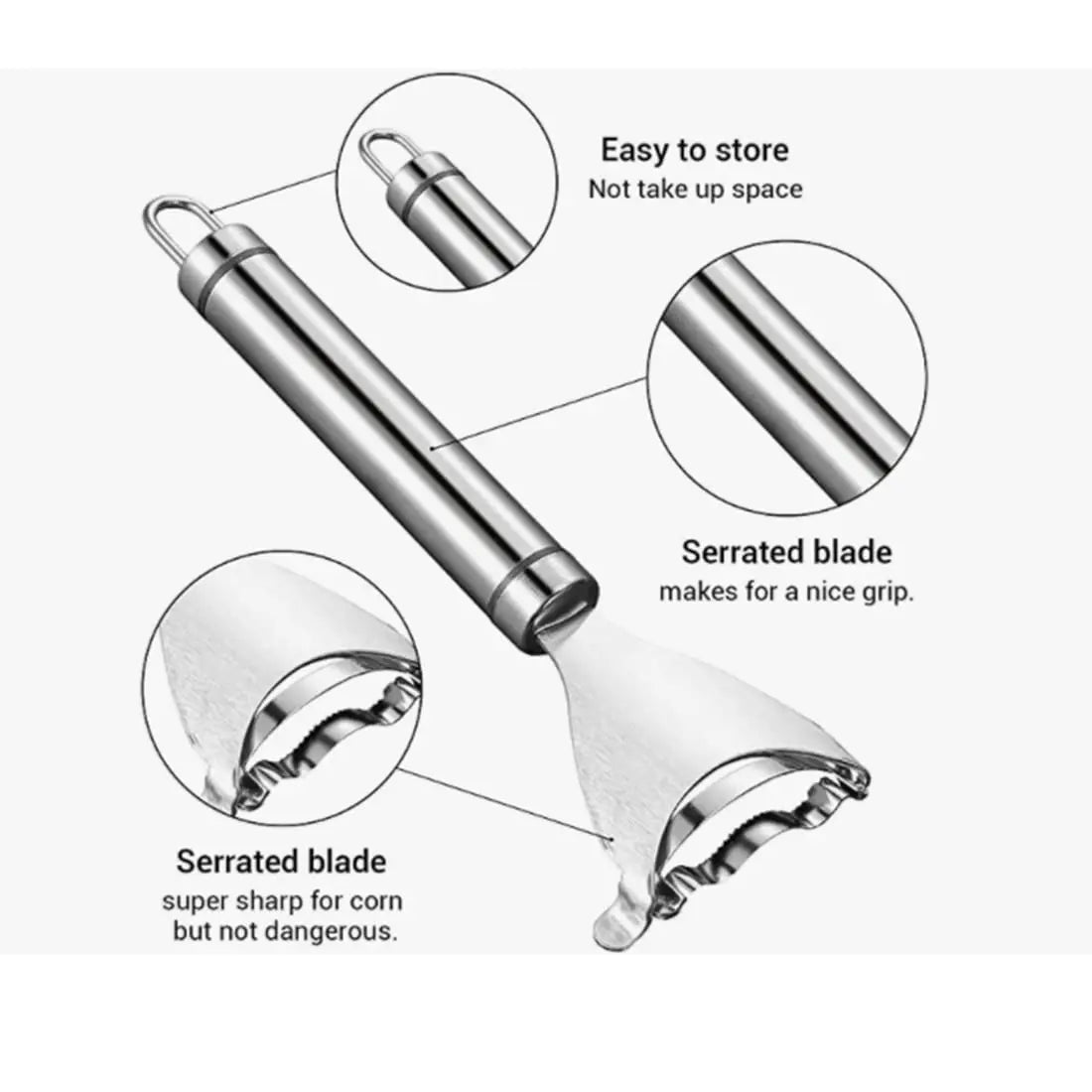 Stainless Steel Y Shaped Corn Peeler And Fast Kernel Remover Tool