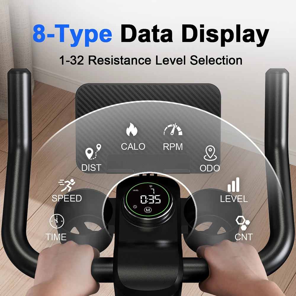LACUFFY Magnetic Resistance Exercise Bike With 32 Levels For Home