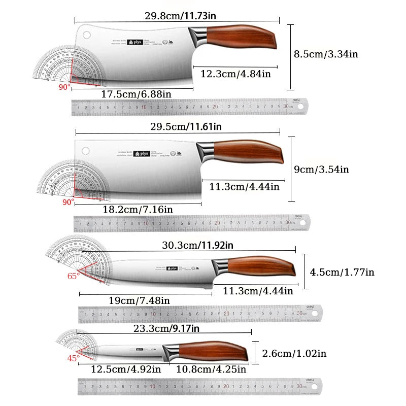 Professional Stainless Steel Kitchen Knife Four Piece Set