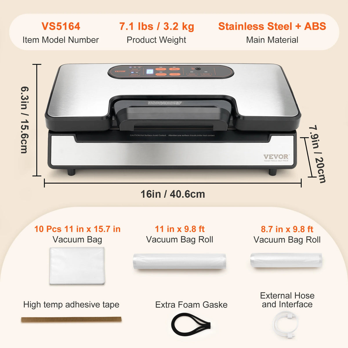 SucceBuy Commercial Automatic Vacuum Sealer for Food Packaging and Preservation