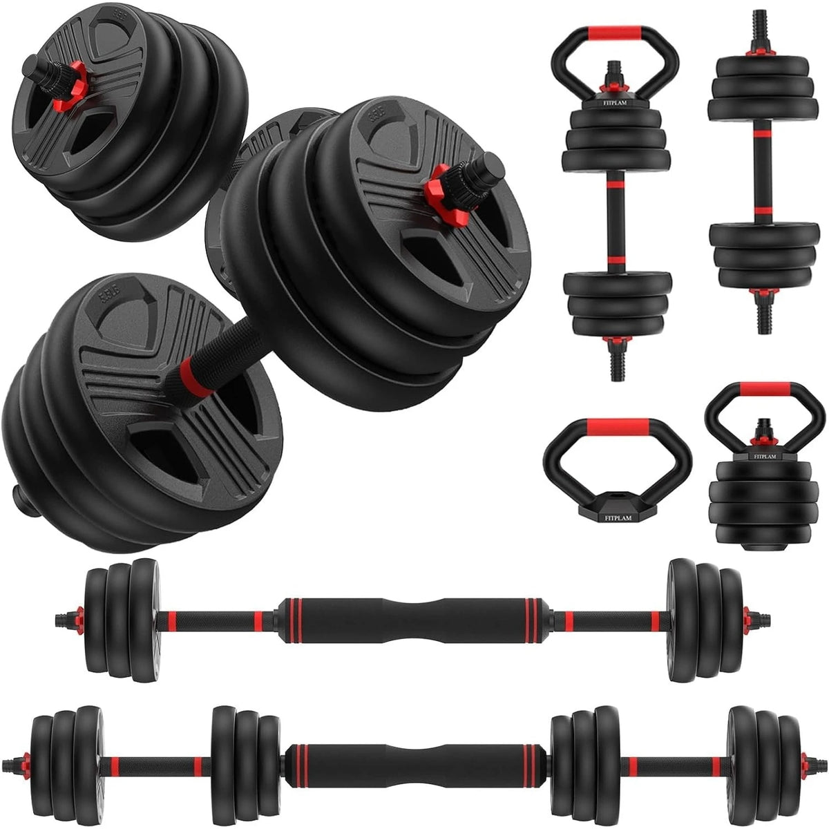 FED Fitness Adjustable Multifunctional Dumbbell And Barbell Set