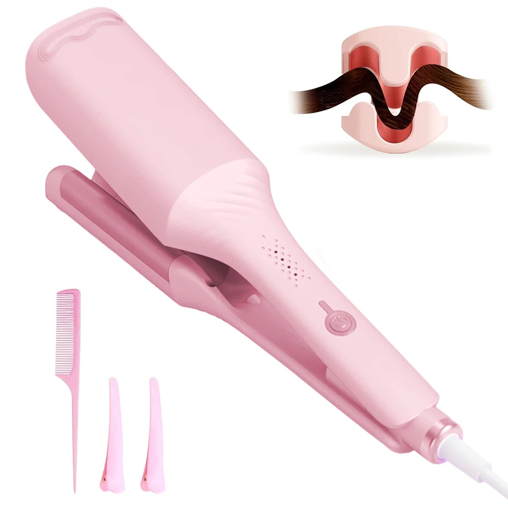 Adjustable Temperature Electric Curling Iron Deep Wave Spiral Styler Wand