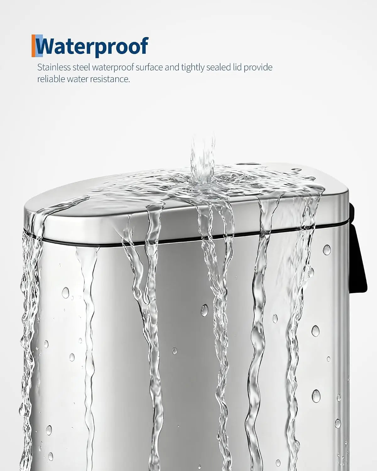 Stainless Steel Pedal Trash Can With Slow Close Lid