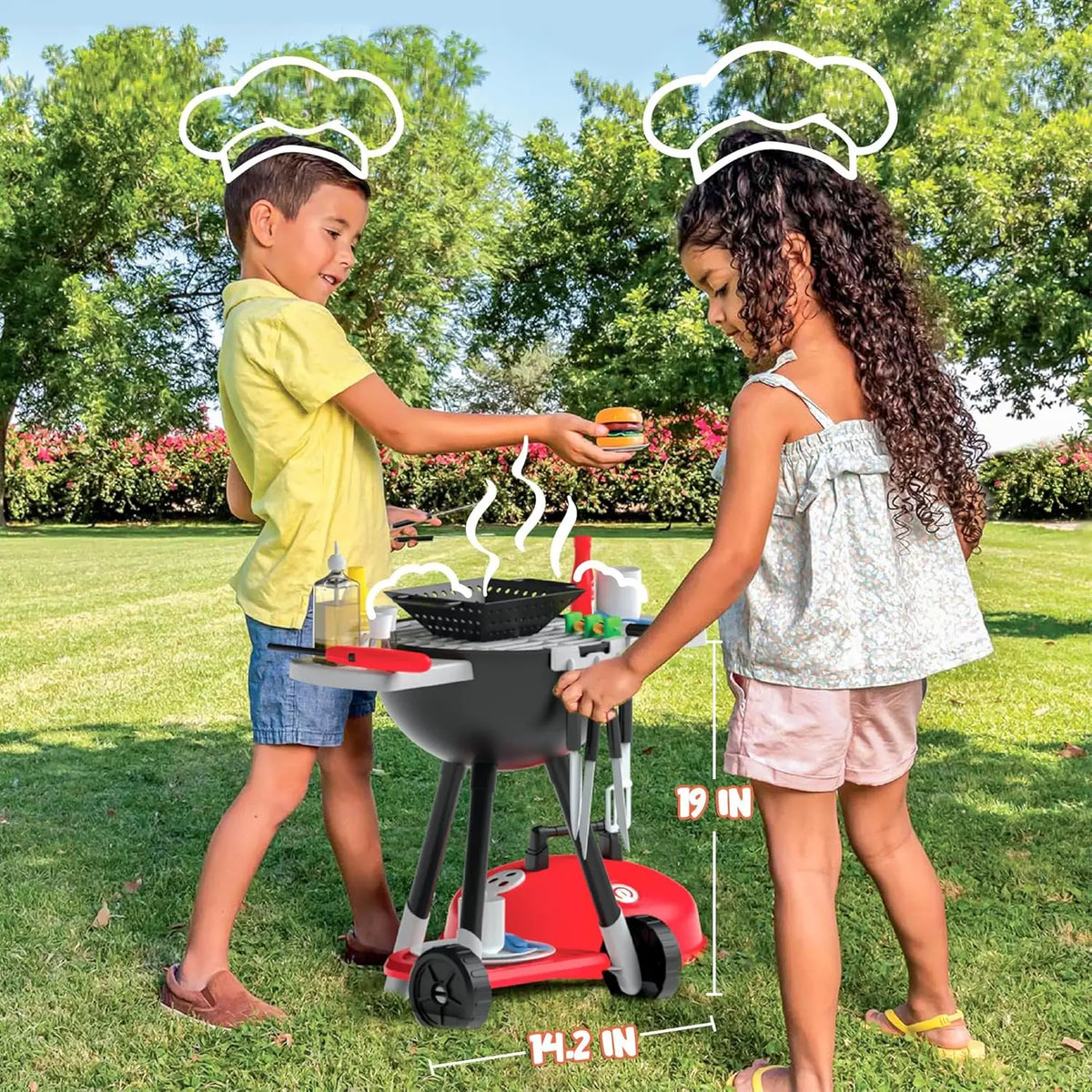 Joyfy Kids BBQ Grill Playset With Cooking Tools For Children