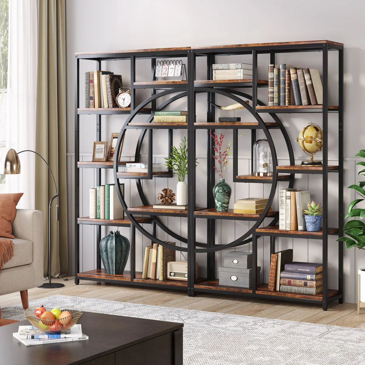 Tribesigns Industrial Etagere Bookshelf Five Tier Display Storage Organizer