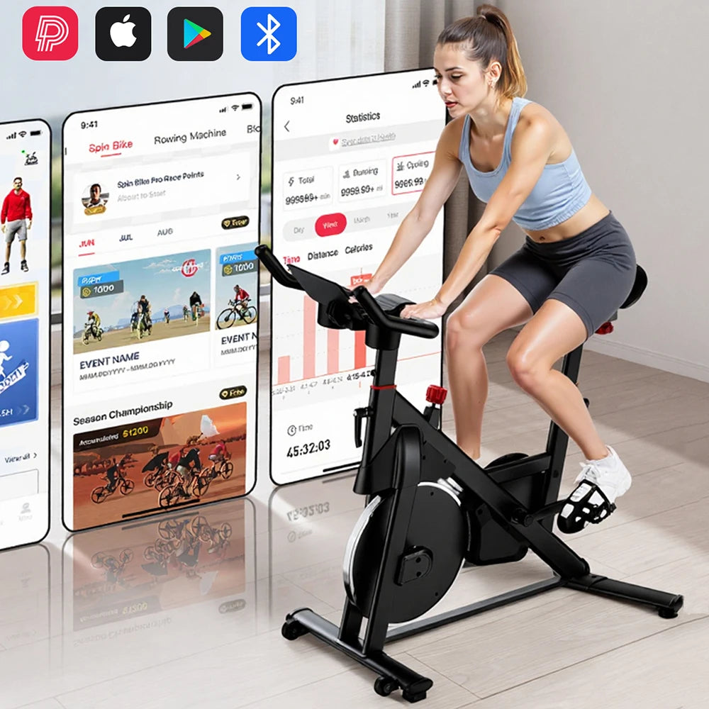 LACUFFY Magnetic Resistance Exercise Bike With 32 Levels For Home