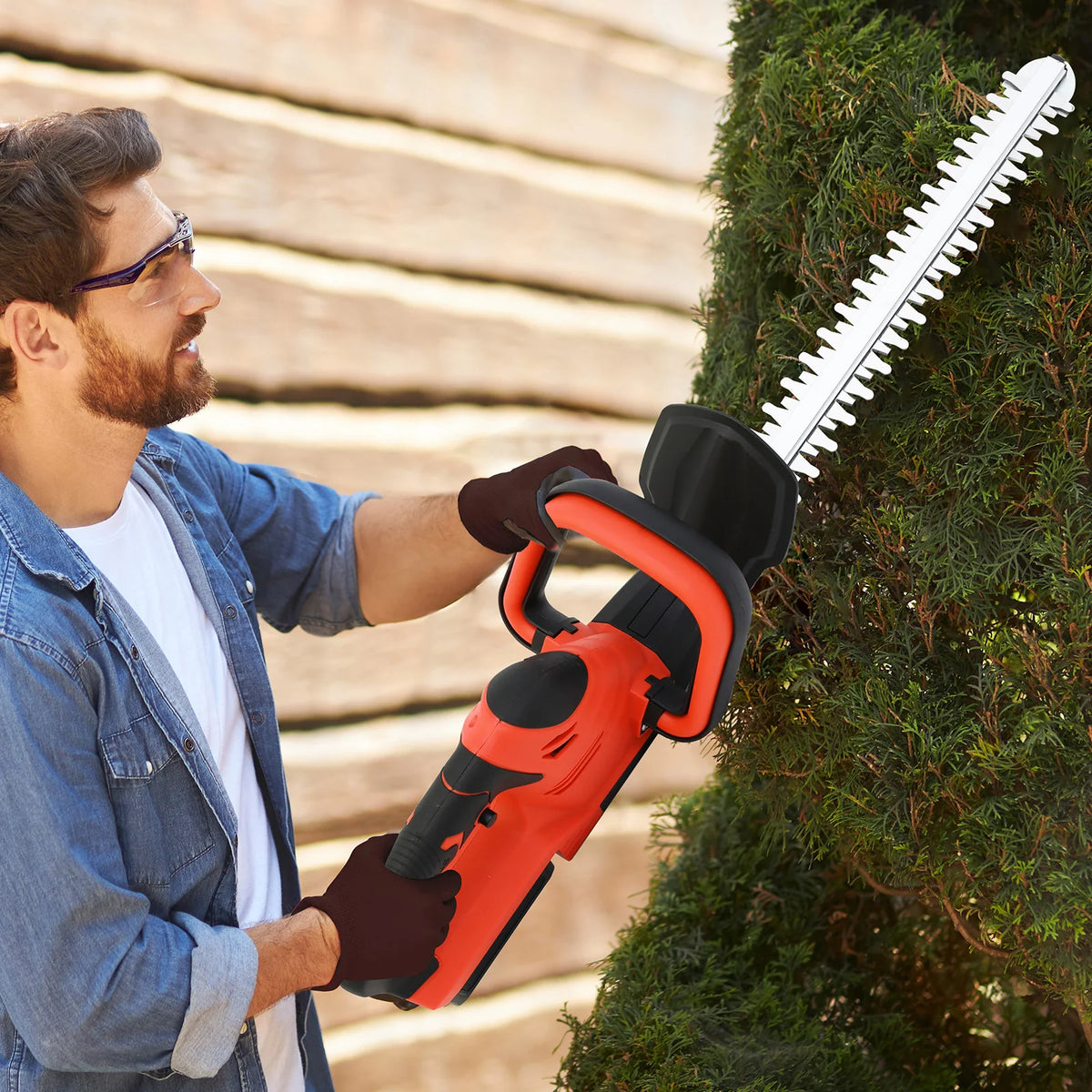 Cordless Electric Hedge Trimmer With Rechargeable Battery