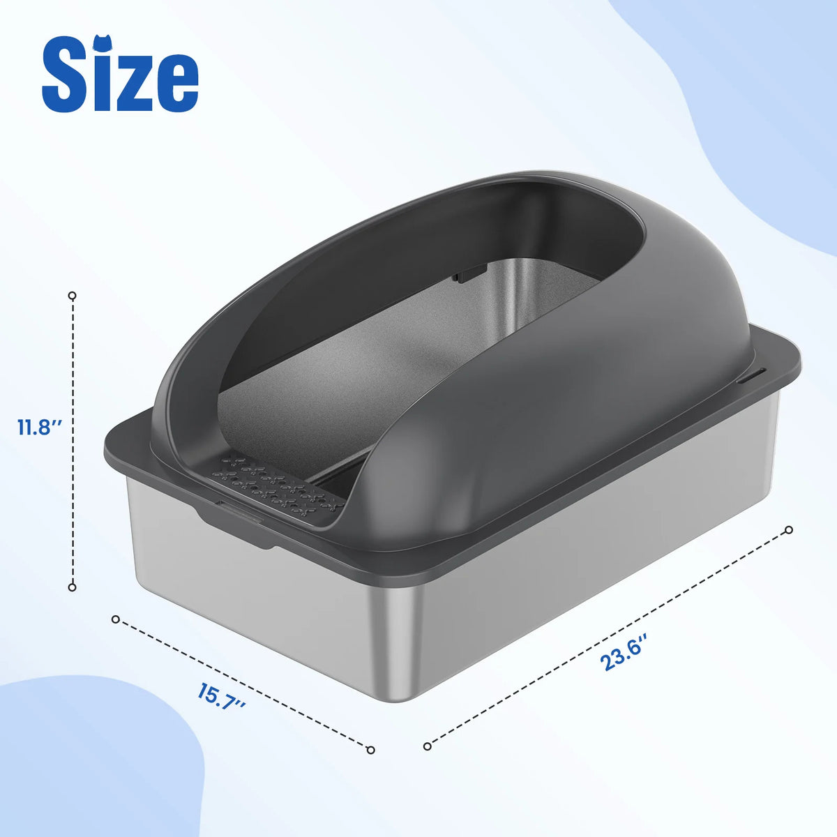 Durable Stainless Steel Cat Litter Box With Secure Protective Lid