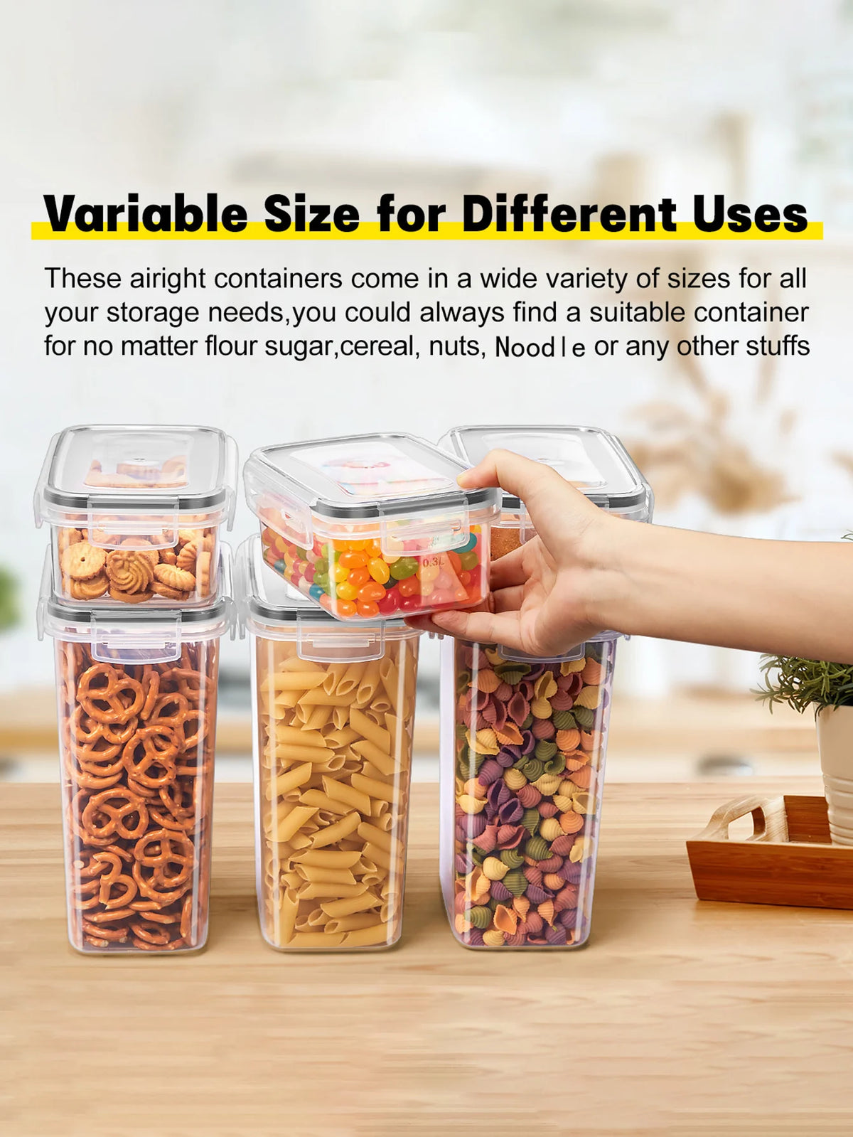 Airtight Labeled Food Storage Containers And Condiment Jars Set