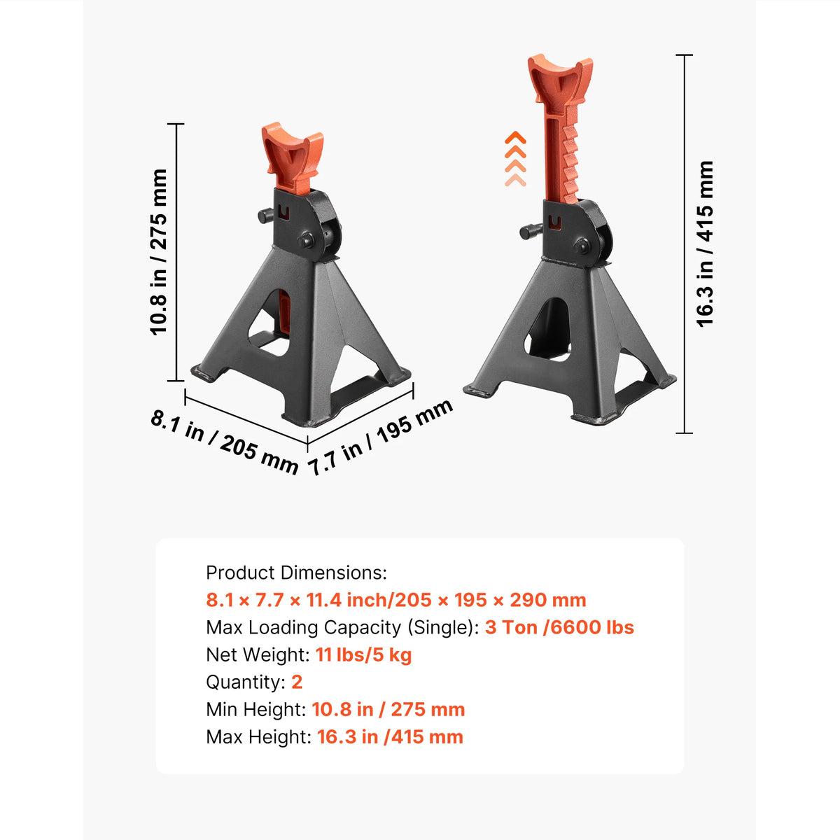 SucceBuy Heavy Duty Steel Jack Stands With Locking Mechanism