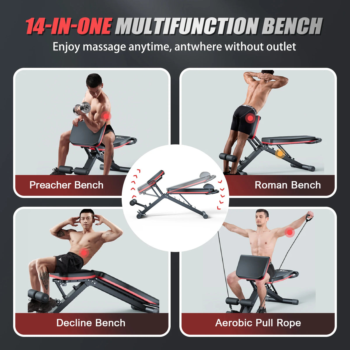 Foldable Multi Functional Dumbbell Weight Bench For Home Workouts