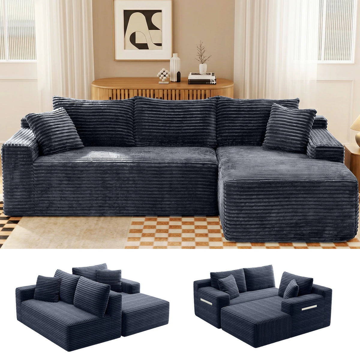 Cloud Modular Sectional Sofa With Chaise For Living Room