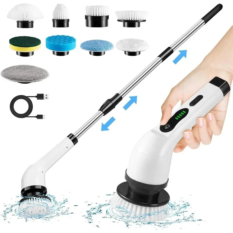 Multifunctional Cordless Electric Spin Scrubber for Bathroom and Kitchen Cleaning