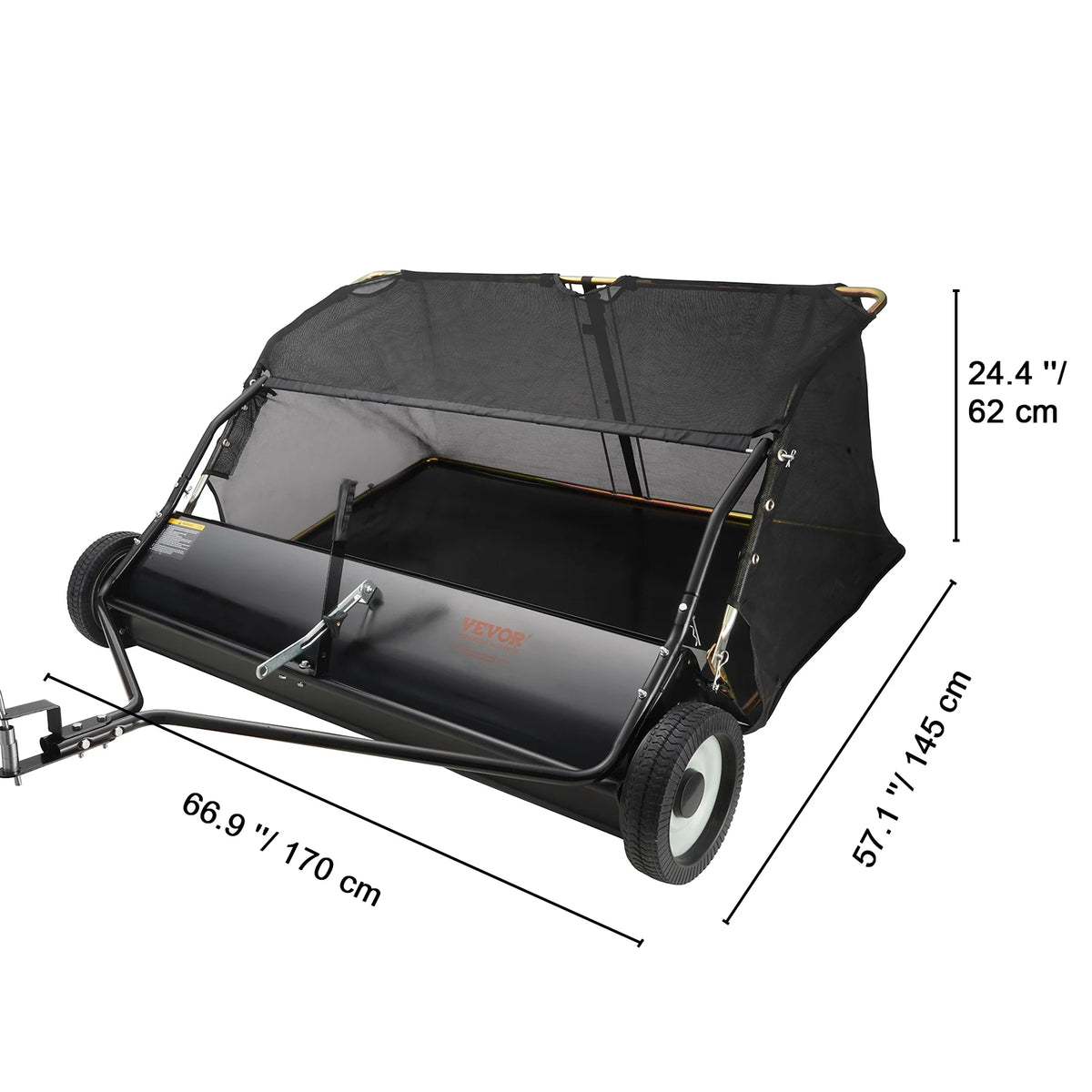SucceBuy Heavy Duty Tow Behind Lawn Leaf And Grass Sweeper