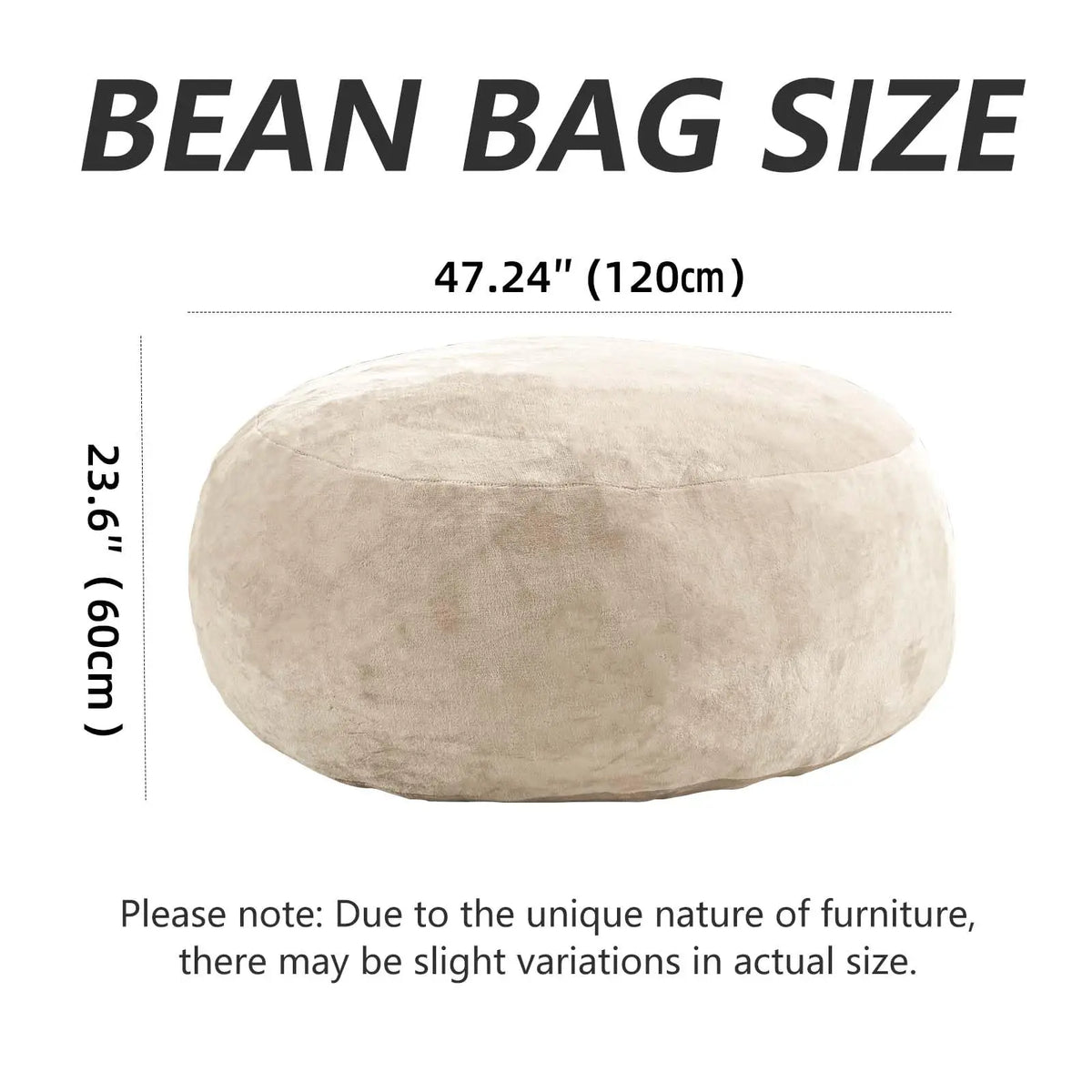 Adult Memory Foam Bean Bag Chair With Washable Flannel Cover