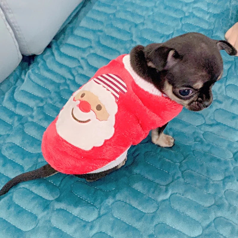 Soft Warm Printed Fleece Dog Sweater For Small Breed Pets