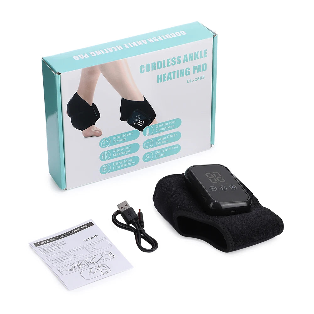 Hailicare Electric Heating Ankle Guard Vibration Foot Massager