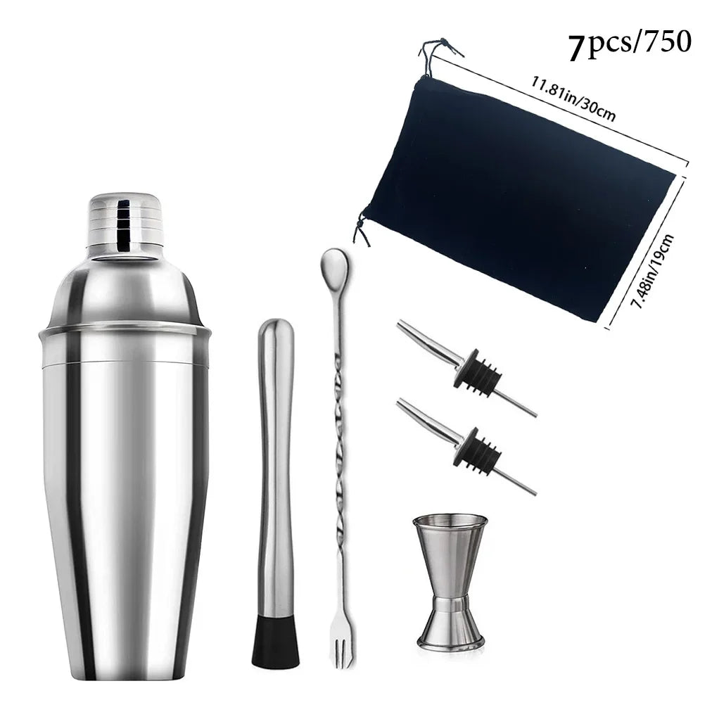 AfreNee Stainless Steel Cocktail Shaker Bartending Tool Kit