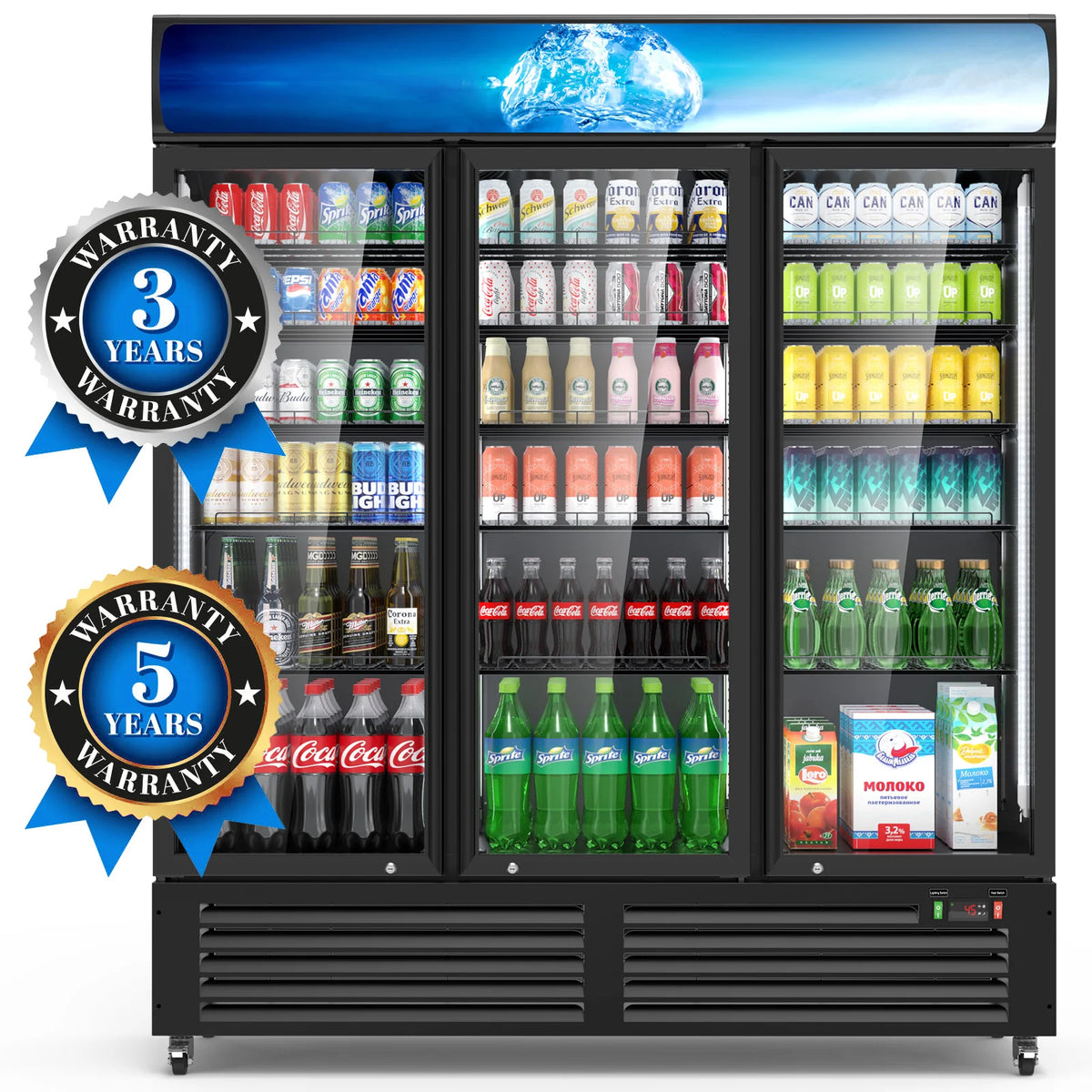SHICUO Commercial Beverage Display Refrigerator With Three Glass Doors