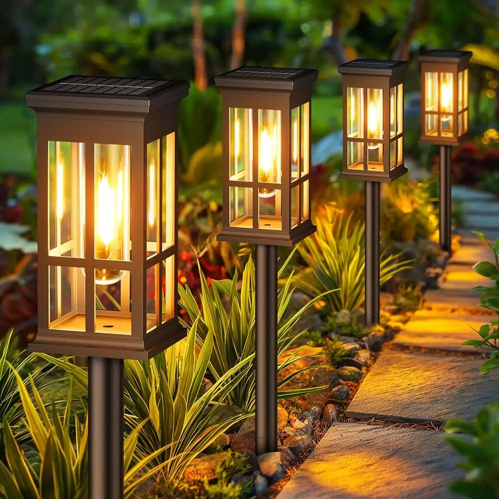 Solar Powered Pathway Lights For Outdoor Garden And Patio Walkway