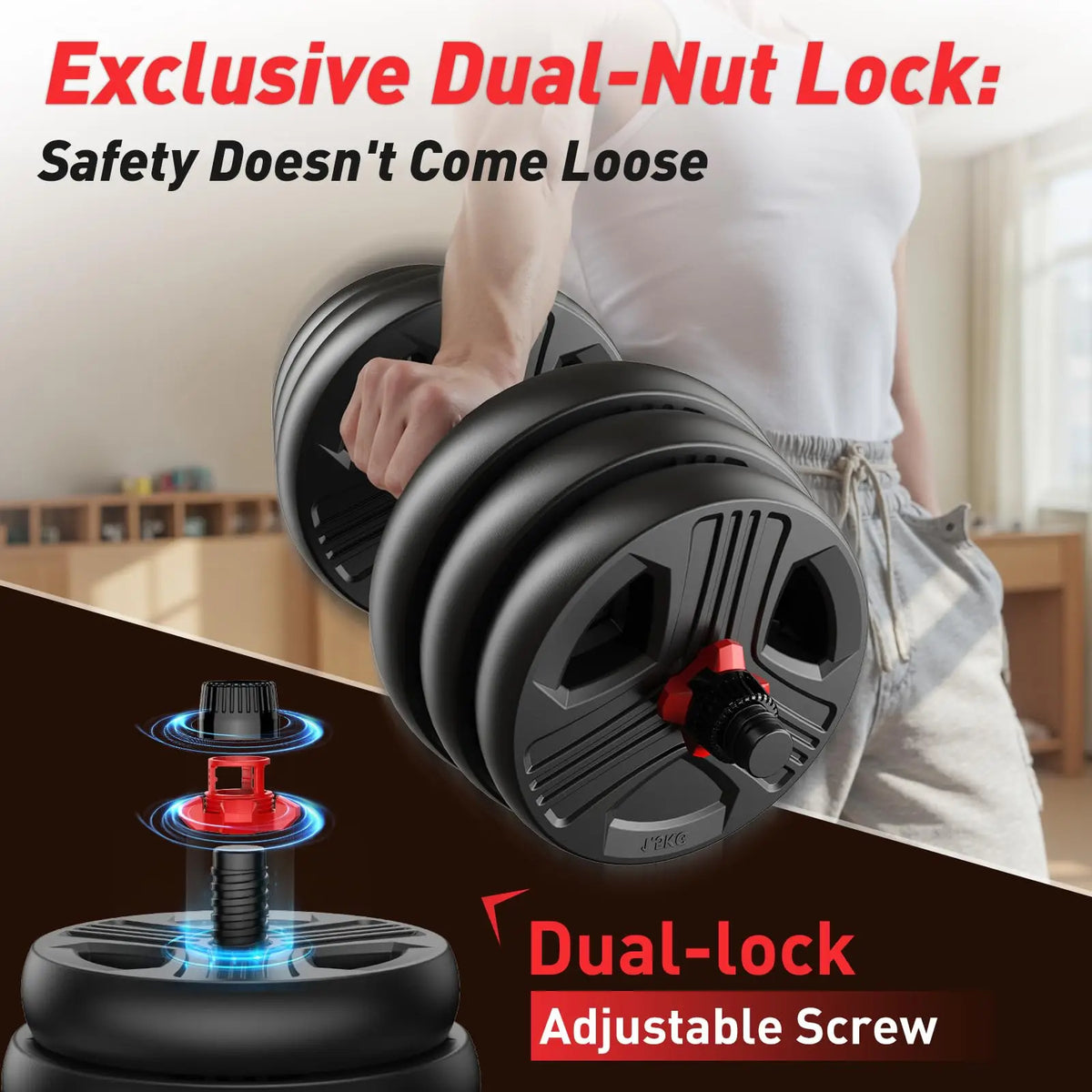 FED Fitness Adjustable Multifunctional Dumbbell And Barbell Set