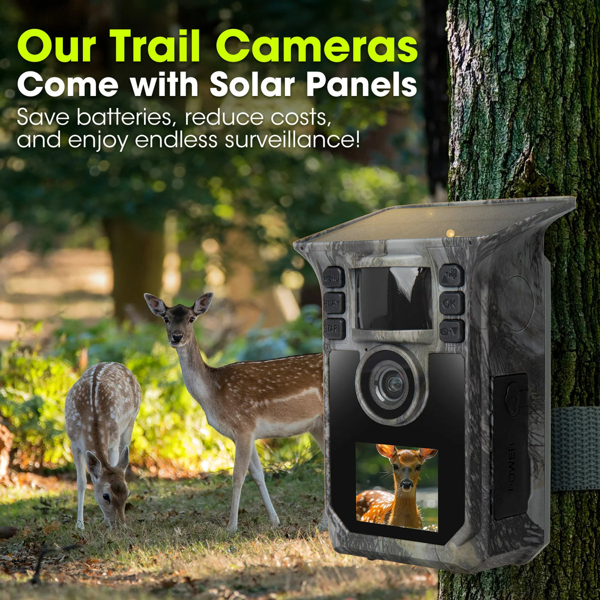 4K Solar Trail Camera With 64MP Night Vision Motion Activation