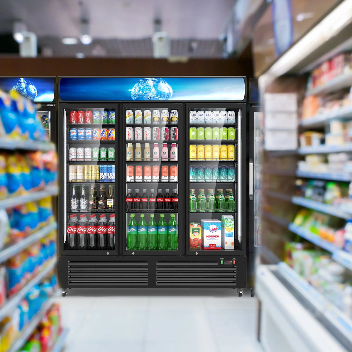 SHICUO Commercial Beverage Display Refrigerator With Three Glass Doors
