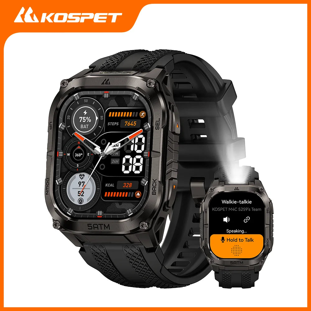 KOSPET Tank M4C GPS Smartwatch With Flashlight And Health Tracking