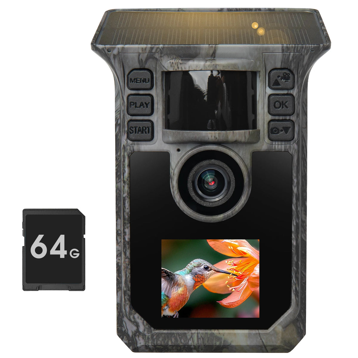 4K Solar Trail Camera With 64MP Night Vision Motion Activation