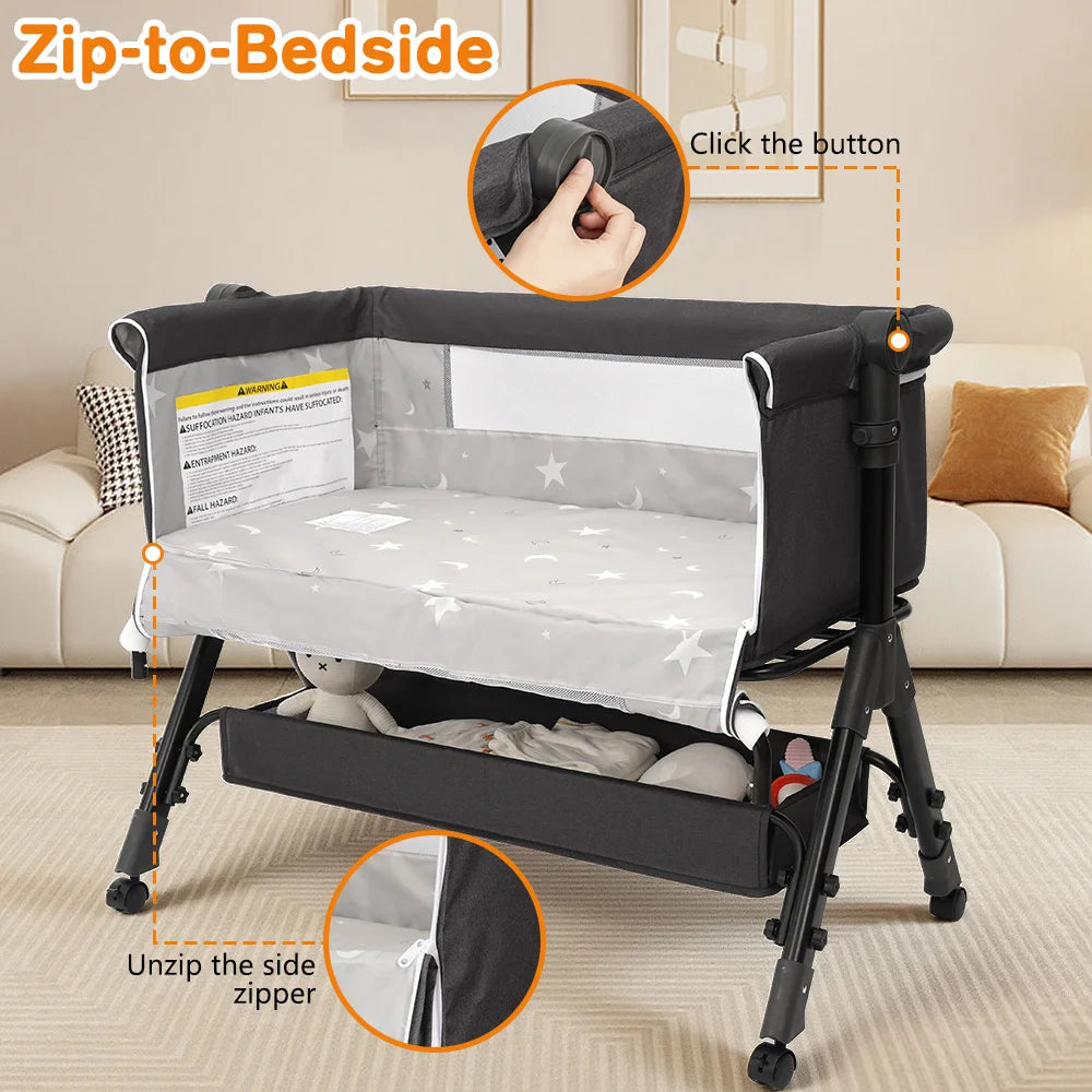 Three In One Portable Baby Bassinet Bedside Sleeper For Newborns