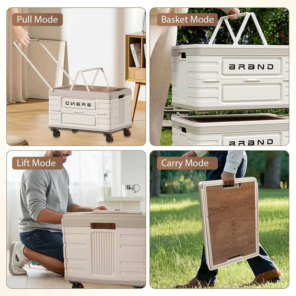 Heavy Duty Foldable Storage Cart With 360 Wheels For Camping