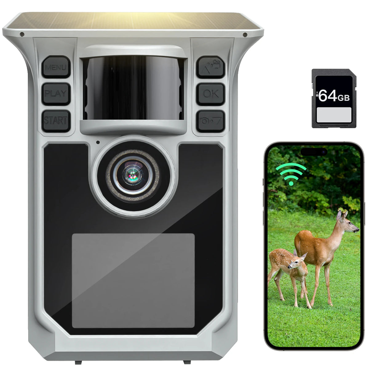 4K Solar WiFi Trail Camera With Night Vision Motion Detection