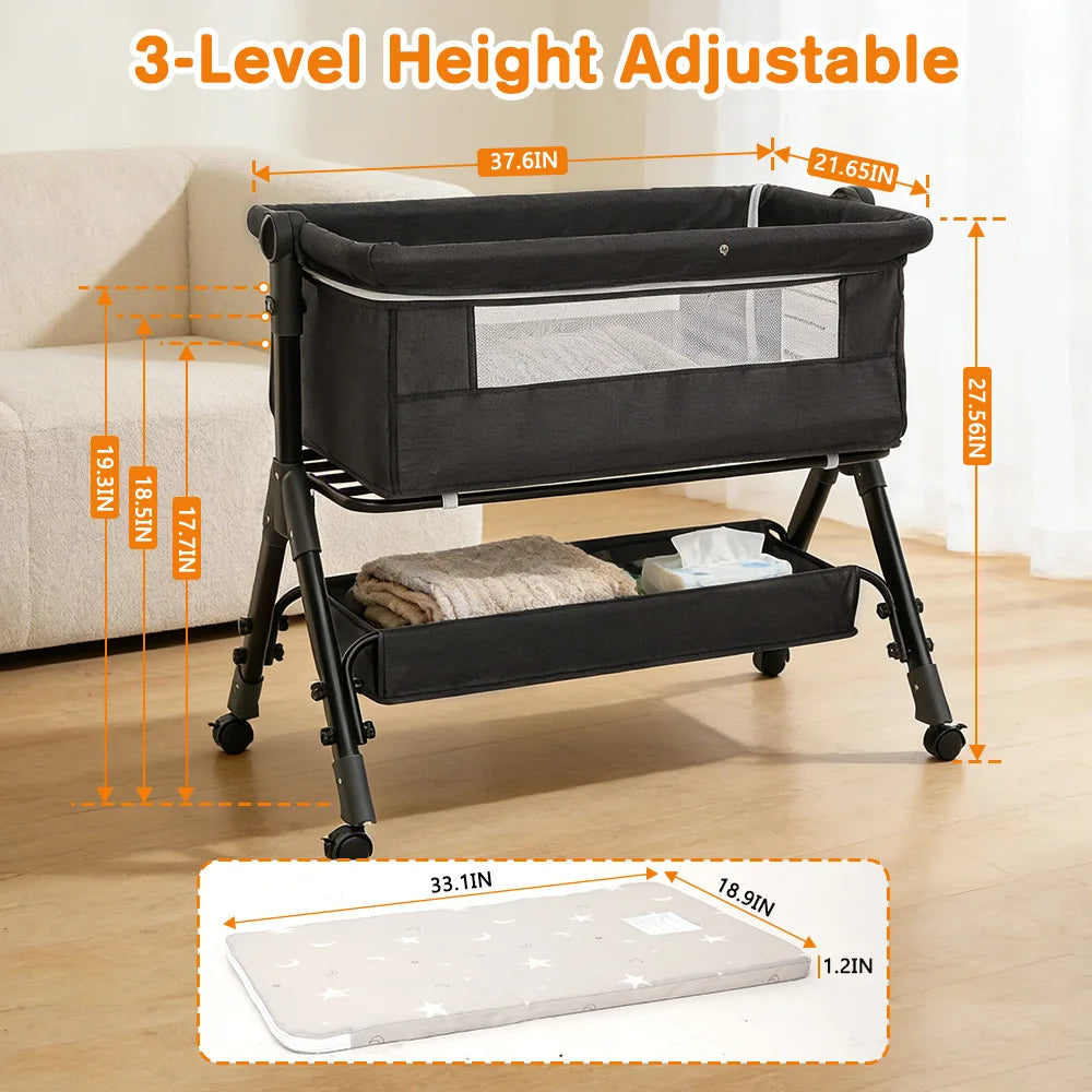 Three In One Portable Baby Bassinet Bedside Sleeper For Newborns