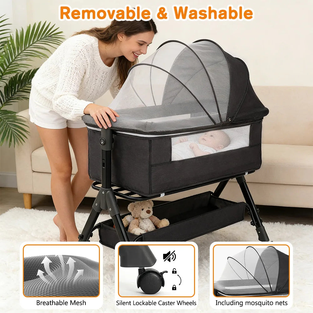 Three In One Portable Baby Bassinet Bedside Sleeper For Newborns