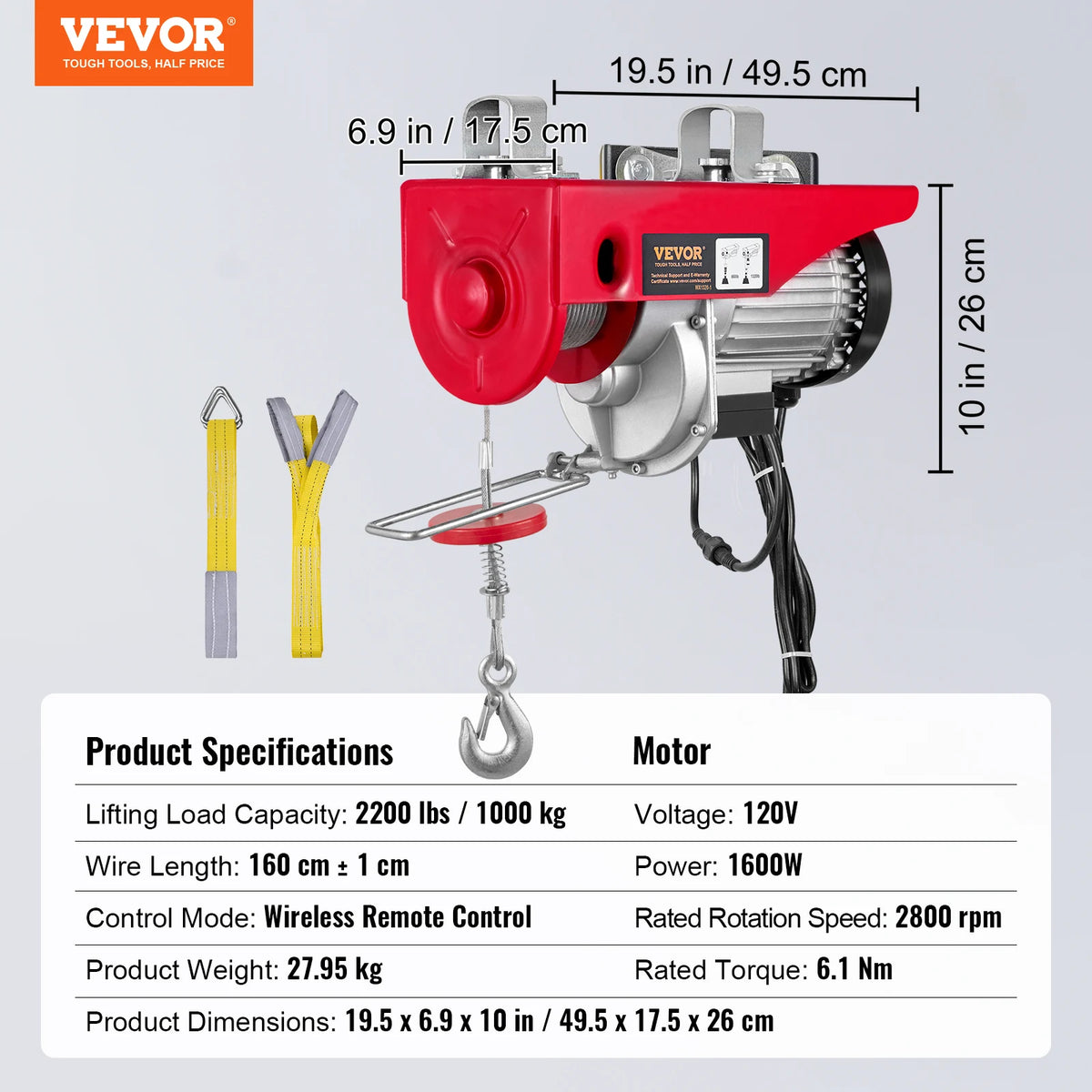 SucceBuy Wireless Electric Hoist for Garage and Warehouse Lifting