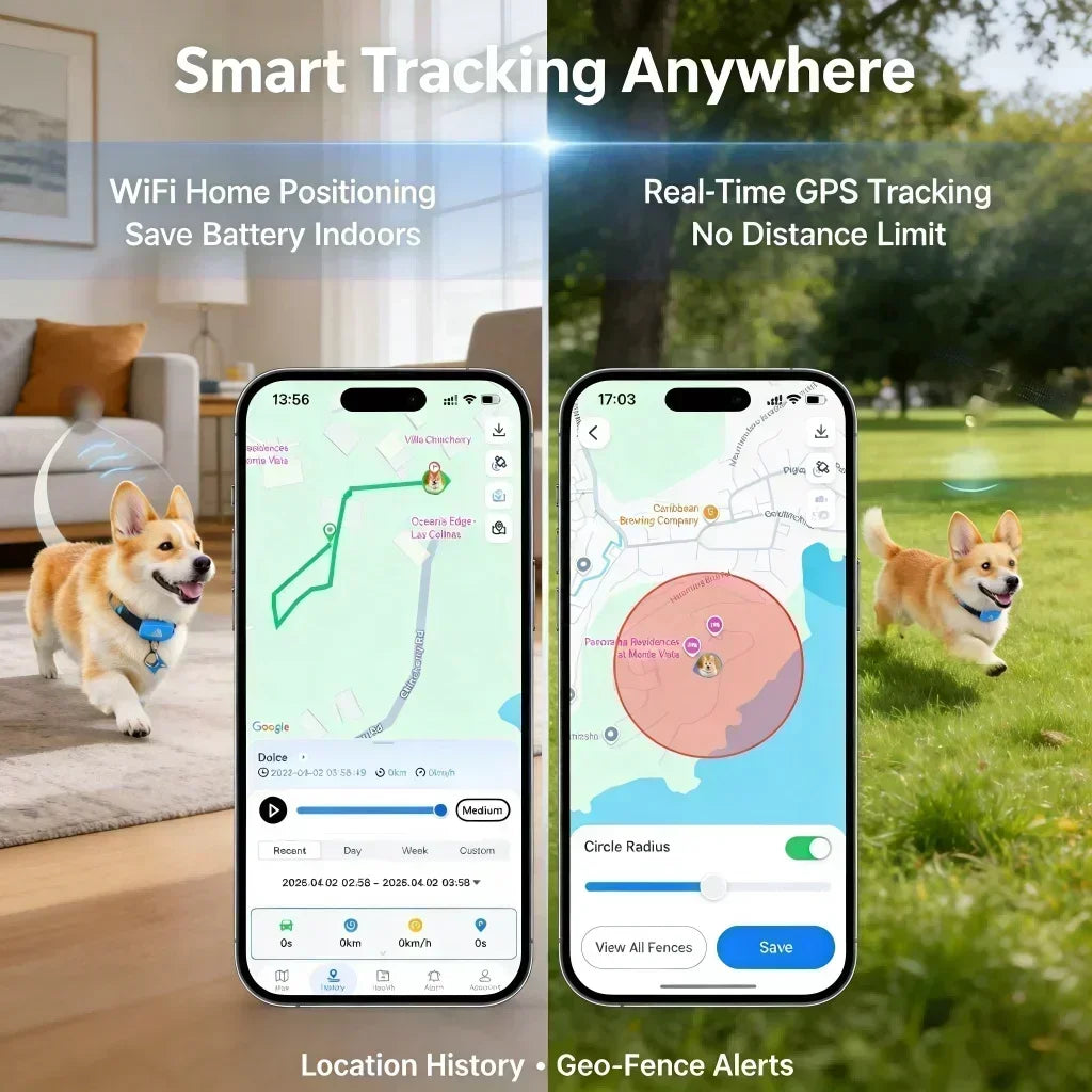 WANWAYTECH 4G GPS Pet Tracker With Real Time Location Tracking