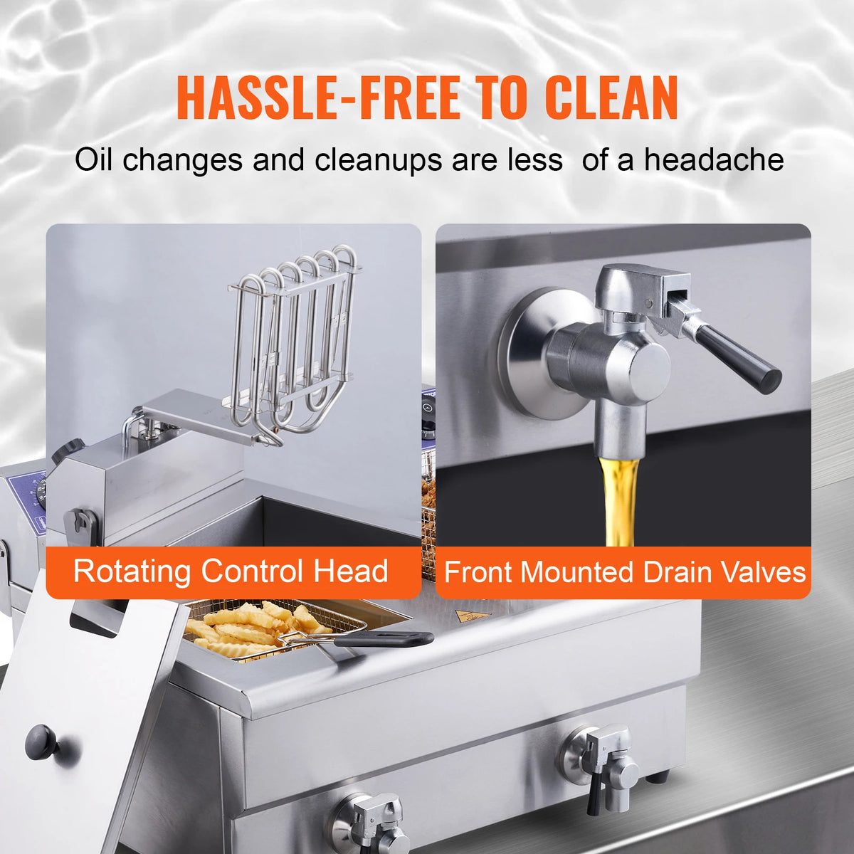 SucceBuy Commercial Deep Fryer With Dual Removable Oil Tanks