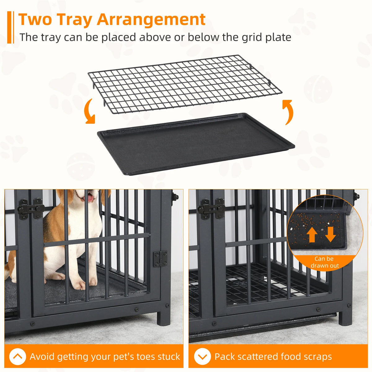 Metal And Wood Furniture Style Dog Crate End Table