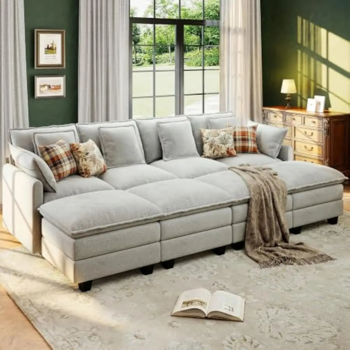 Modular Cloud Sectional Sofa With Deep Seats And Adjustable Layout