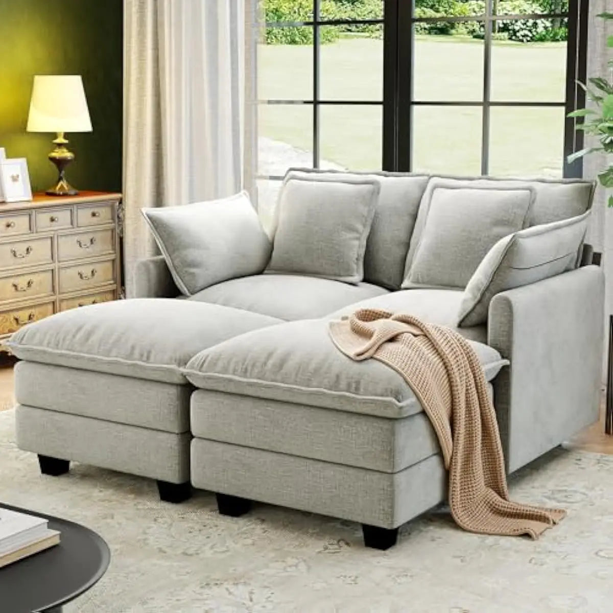 Modular Cloud Sectional Sofa With Deep Seats And Adjustable Layout