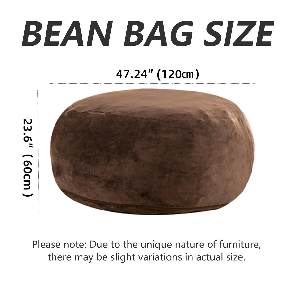 Adult Memory Foam Bean Bag Chair With Washable Flannel Cover