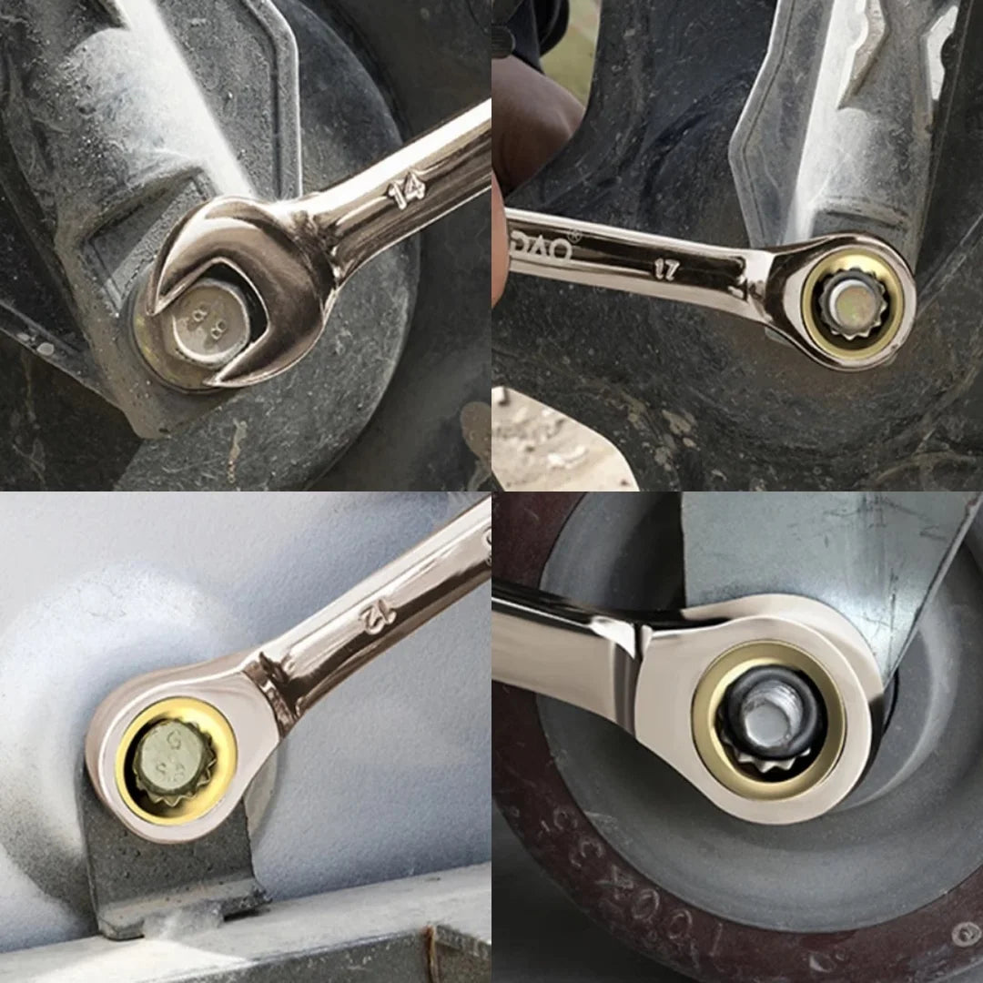 Chrome Vanadium Ratchet Spanner Set for Auto and Home Repairs