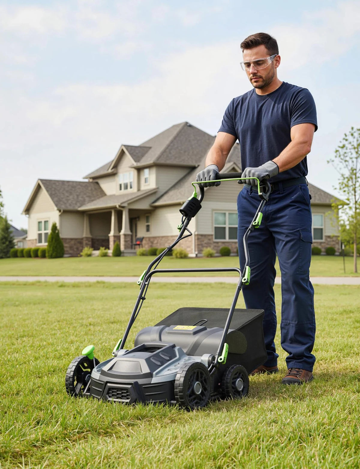 HiMISS Electric Lawn Dethatcher And Scarifier With Bag