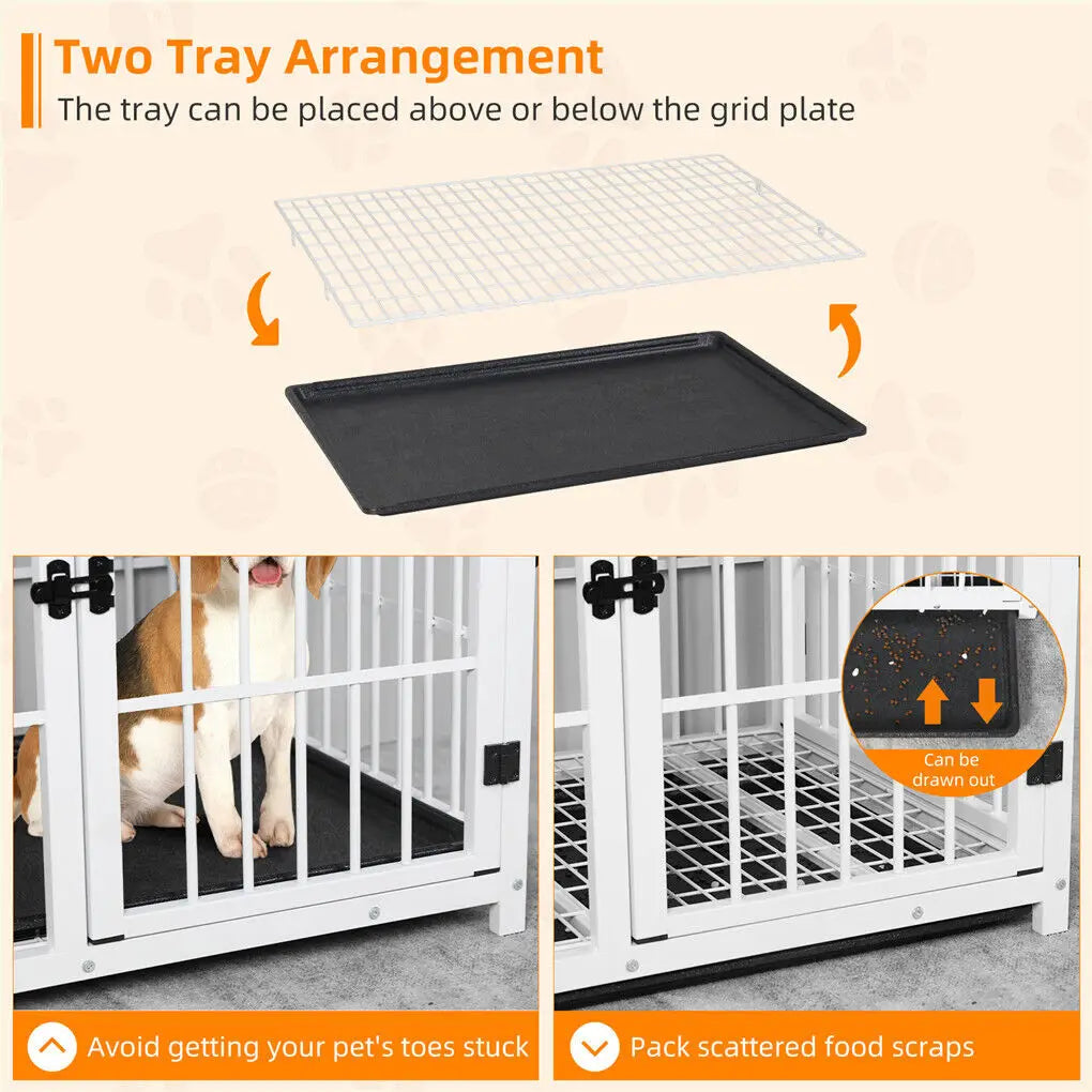 BINGOPAW Wooden Dog Crate Furniture With Metal Frame