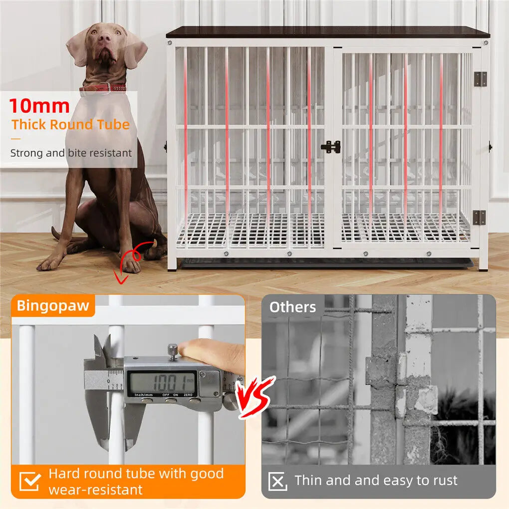 BINGOPAW Wooden Dog Crate Furniture With Metal Frame
